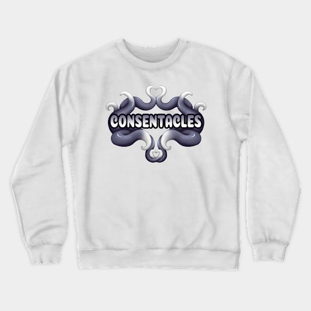 Black and White Consentacles Crewneck Sweatshirt by Shrineheart